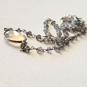 wire wrapped faceted labradorite necklace